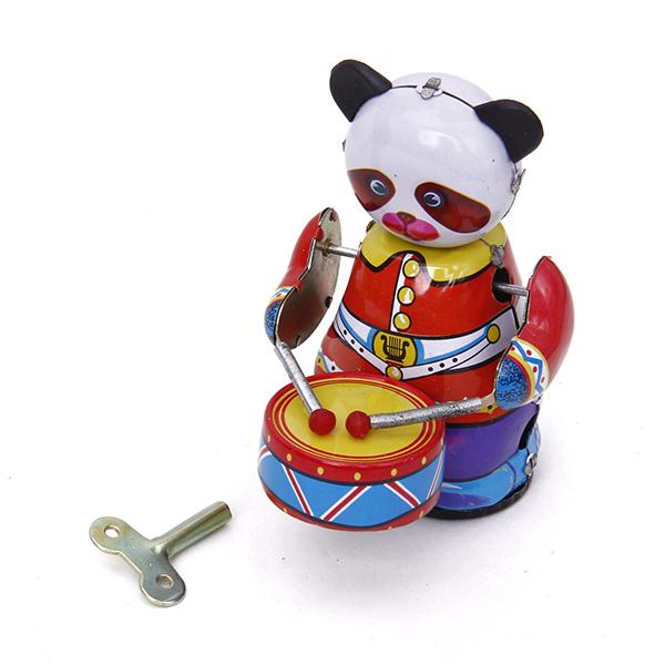 Vintage And Collectible Toys - Wind Up Clockwork Panda Drummer Toy