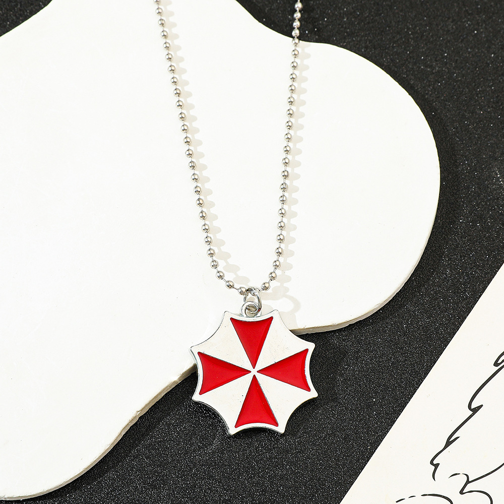 Vintage Collector - Vintage Fashion Red Umbrella Pendant Necklace