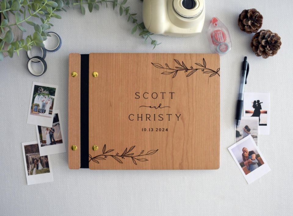 Polaroid Photo Album - Wooden Wedding Guest Book Photo Album