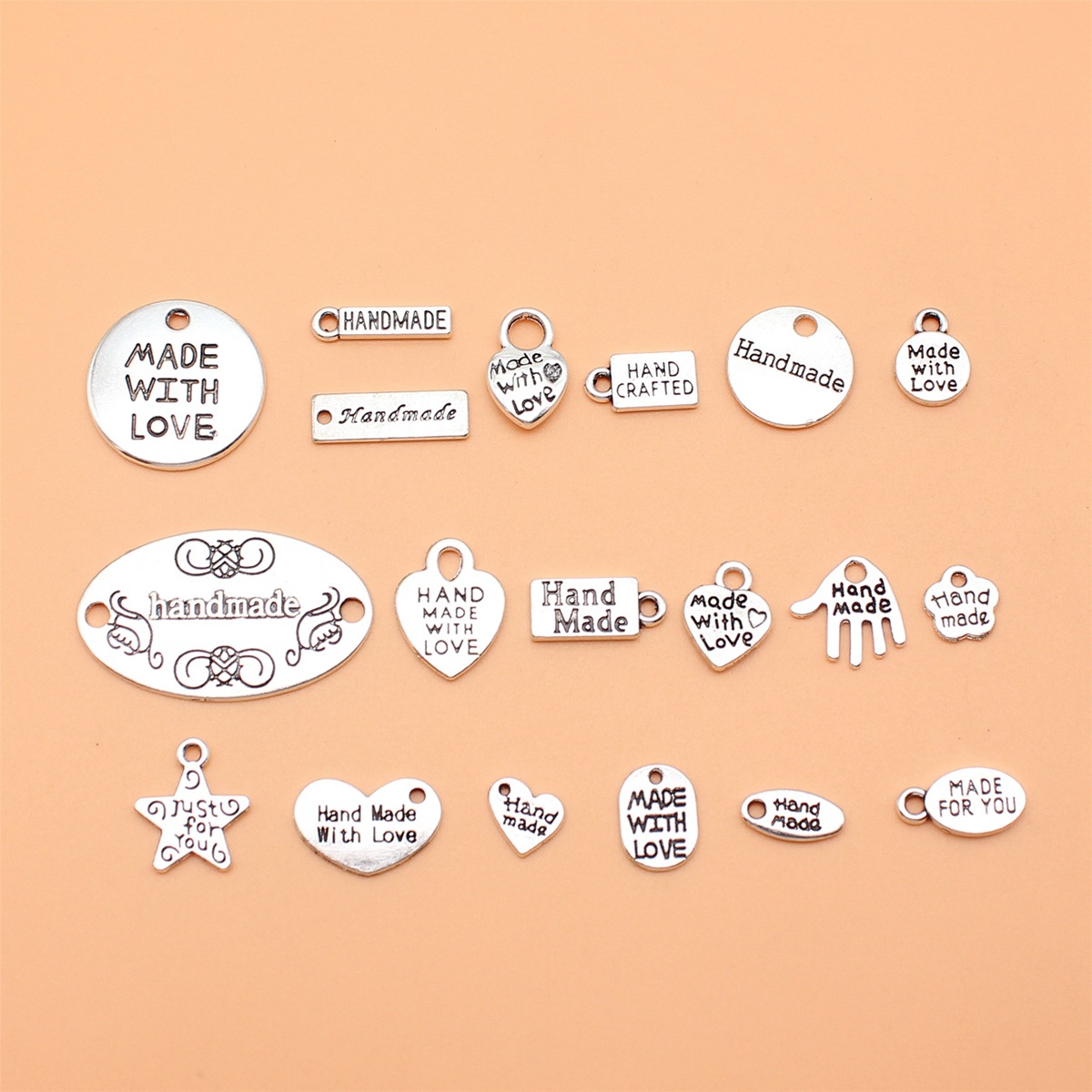 Vintage Collectible Jewelry - 19pcs Antique Silver Color Hand Made,