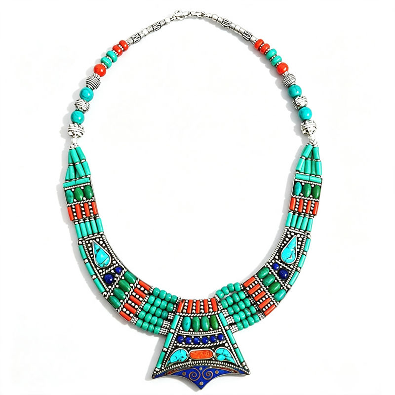 Vintage Collectible Jewelry - BOHO Vintage Necklaces Collection Copper Inlaid