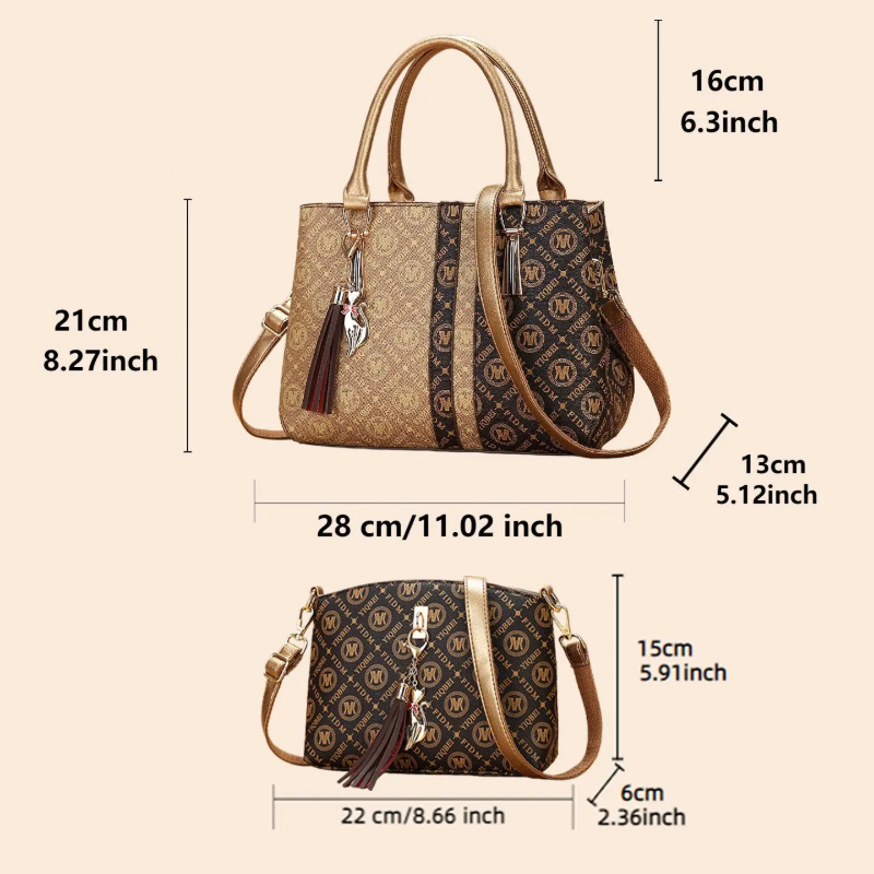 Women's Handbag Set with Shoul - Vintage Zipper recension och pris