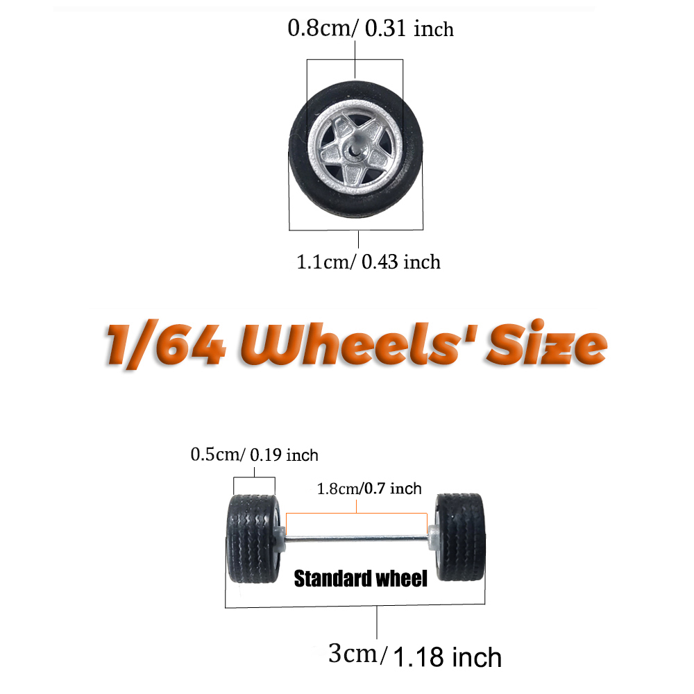 1/64 Wheels with Rubber Tires  - Vintage Collectible Toy Cars recension och pris