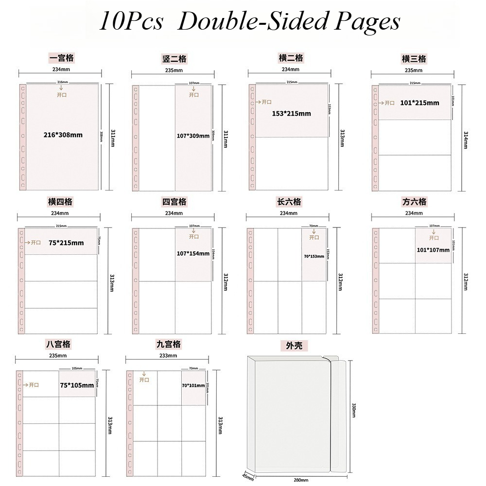 10Pcs A4 Double Sided Photo Sl - Polaroid Photo Album recension och pris