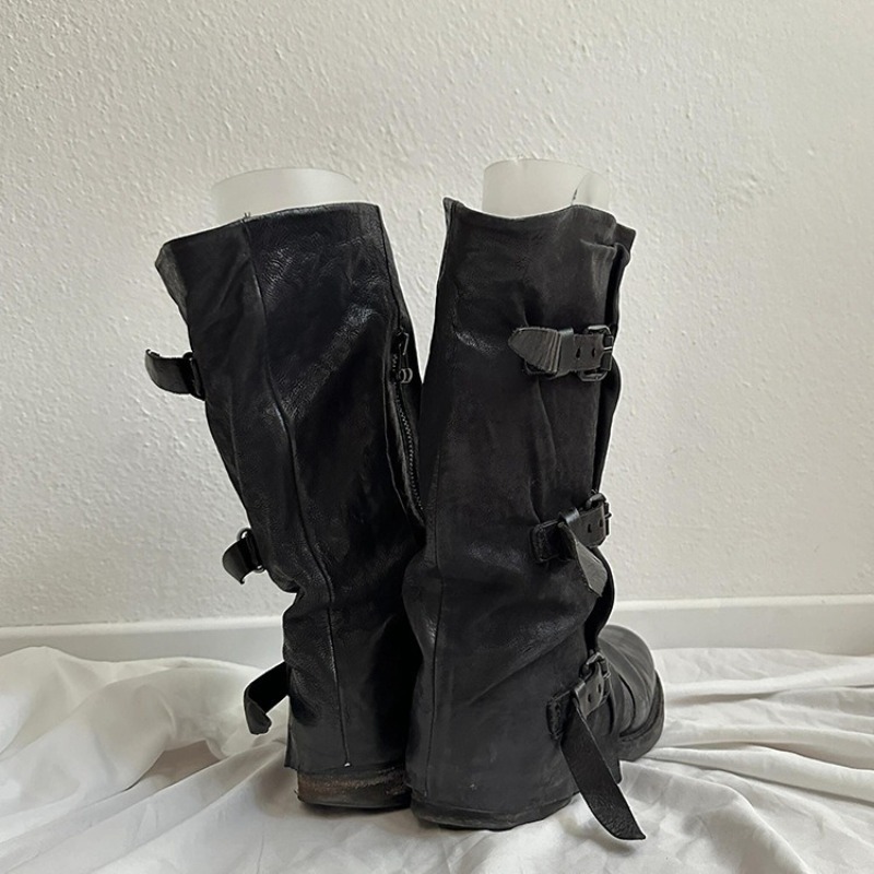 Black Belt Buckle Pleated Mid- - Vintage Zipper recension och pris