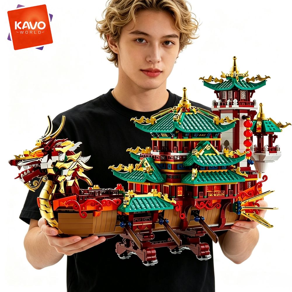 KAVOWORLD 2453pcs Dragon Boat  - Vintage Toys Collector recension och pris