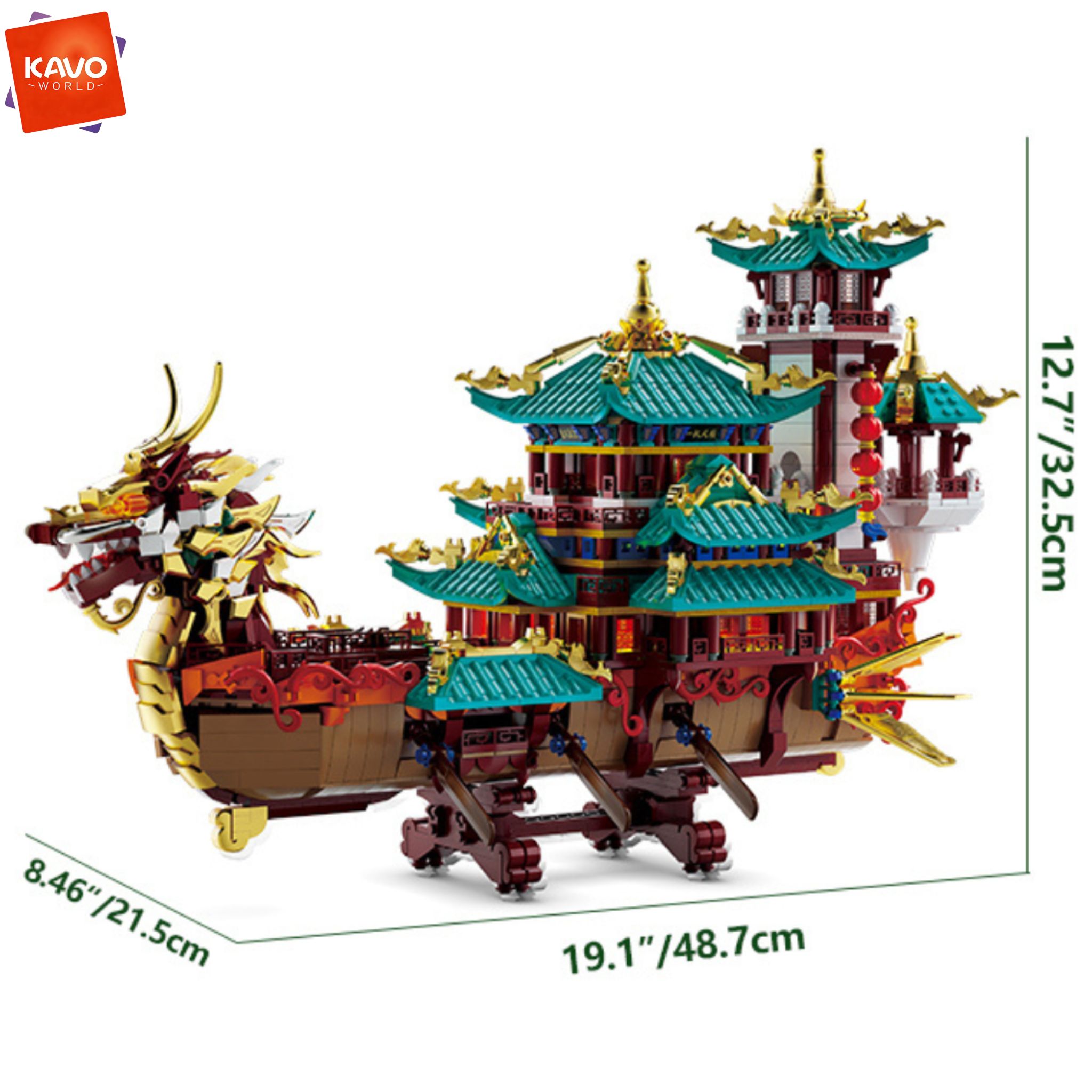 KAVOWORLD 2453pcs Dragon Boat  - Vintage Toys Collector recension och pris