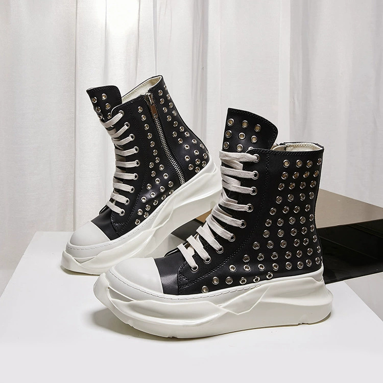Vintage Men Shoes High-TOP Pla - Vintage Zipper recension och pris