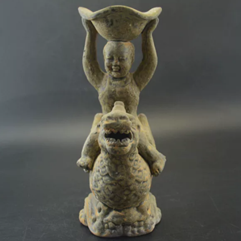 Vintage Yue Kiln Qilin Oil Lam - Collectible Vintage Lamps recension och pris
